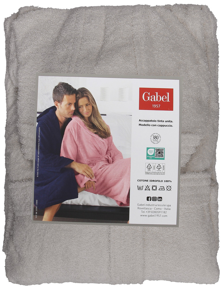 Accappatoio Unisex Con Cappuccio XL Grigio Ferro Gabel - Foto 1