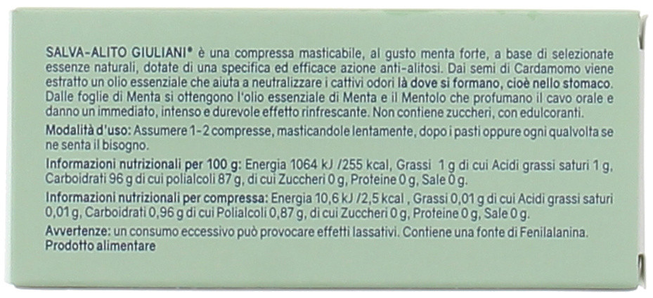 Compresse Masticabili Gusto Menta Salva Alito Giuliani - Foto 2
