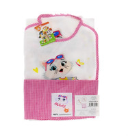 Set Asilo Bambina 44 Gatti - Bavaglia , Salvietta , Sacca In Tela Set Asilo Bambina 44 Gatti - Bavaglia , Salvietta , Sacca In Tela