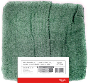 Accappatoio Unisex Con Cappuccio L/ XL Verde Casa - Foto 2