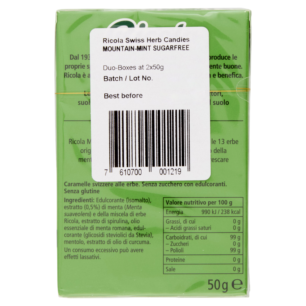 Caramelle Menta Di Montagna Senza Zucchero 2x50g Ricola - Foto 3