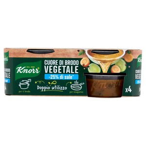 Cuore Di Brodo Vegetale Col 25% In Meno Di Sale 4x28g Knorr - Foto 1