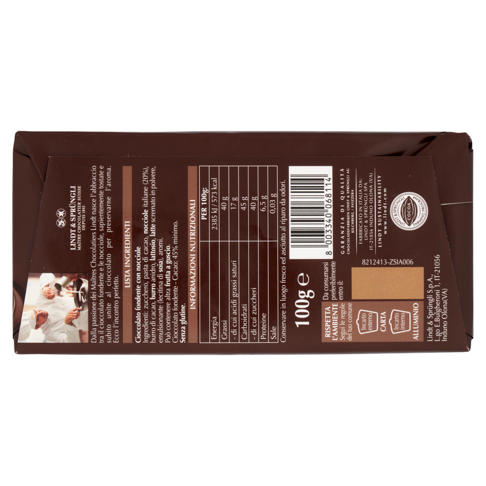 Tavoletta Di Cioccolato Fondente Excellence Con Nocciole Lindt - Foto 3