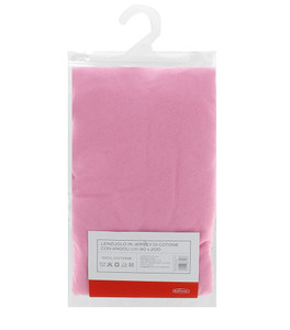 Lenzuolo Jersey Angoli Tinta Unita 1piazza Cm90x200 Rosa Casa - Foto 2