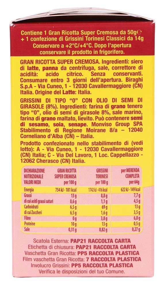 Gran Ricotta Con Grissini Biraghi - Foto 2