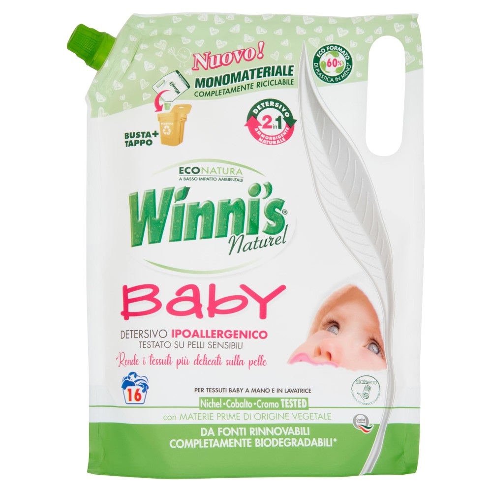 Detersivo Liquido Lavatrice Con Ammorbidente Winni's Baby 16 Lavaggi - Foto 1