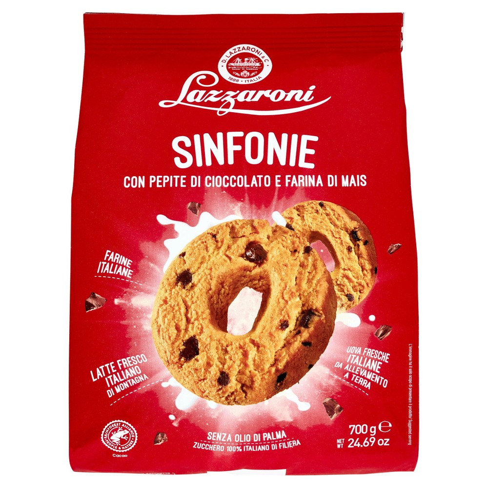 Biscotti Sinfonie Con Pepite Di Cioccolato E Farina Di Mais Lazzaroni - Foto 1