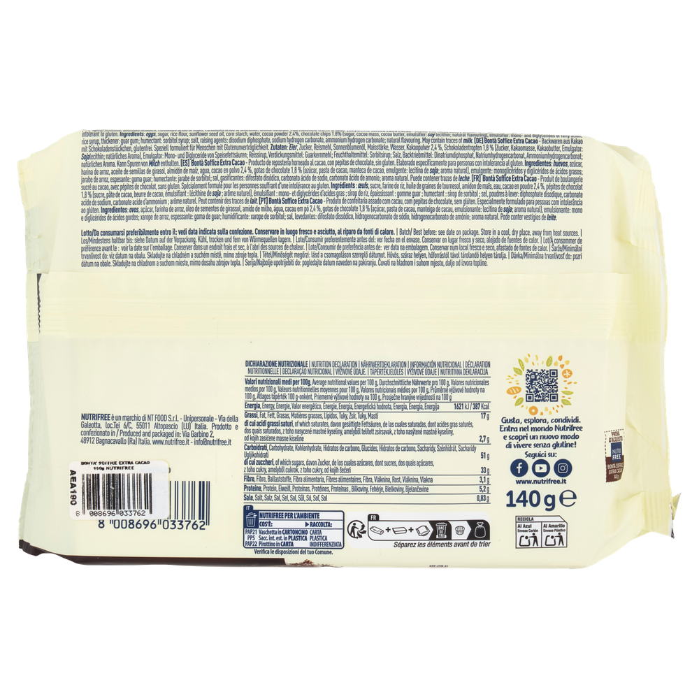 Nutrifree Bonta' Soffice Extra Cacao Senza Glutine - Foto 3