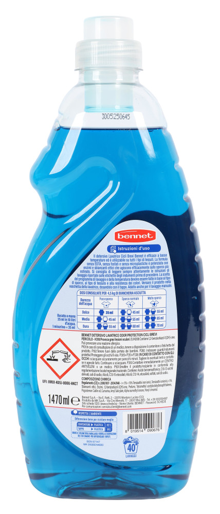 Detersivo Lavatrice Cicli Brevi Odor Protection Bennet 40 Lavaggi - Foto 3