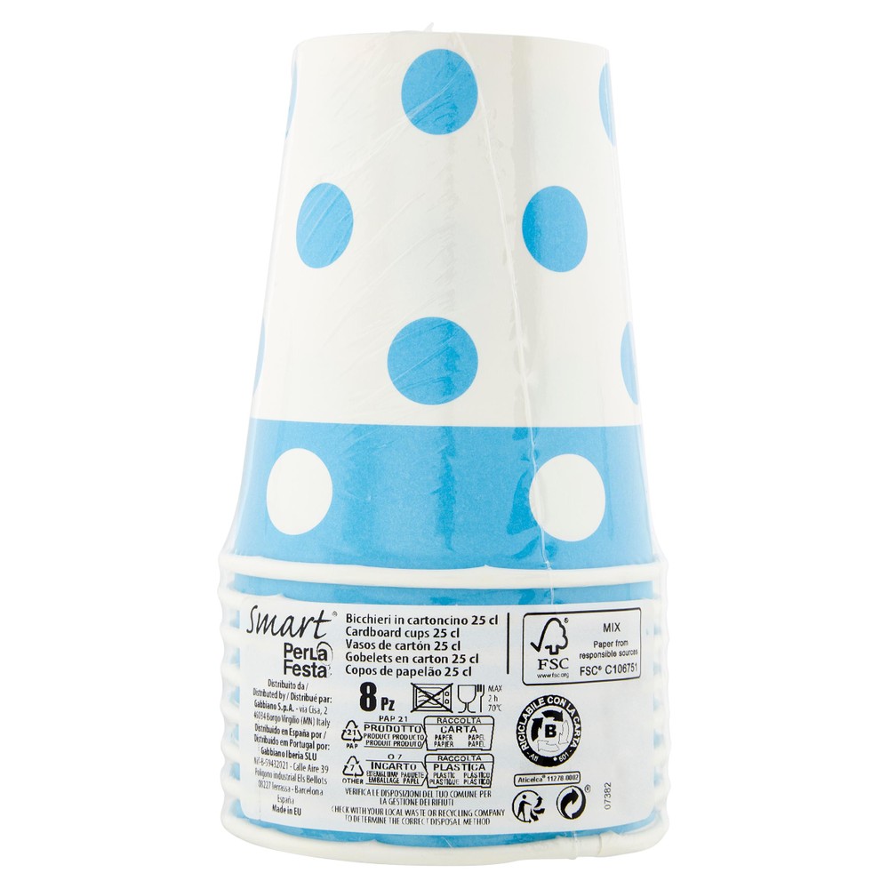 8 Bicchieri Pois Azzurri