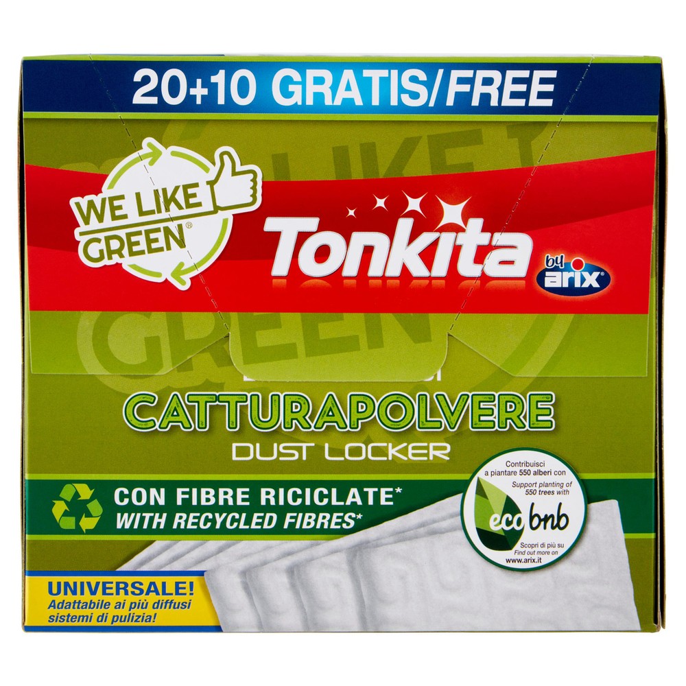 20 Panni Catturapolvere Con Fibre Riciclate We Like Green Tonkita