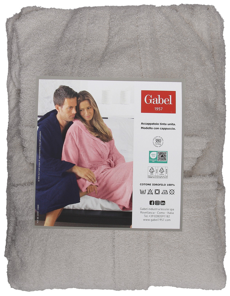 Accappatoio Unisex Con Cappuccio XXL Grigio Ferro Gabel