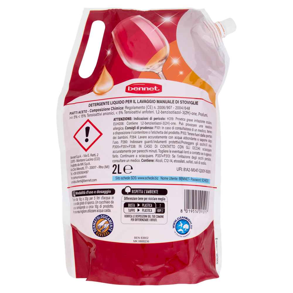 Ricarica Detersivo Piatti Aceto Bennet - Foto 3