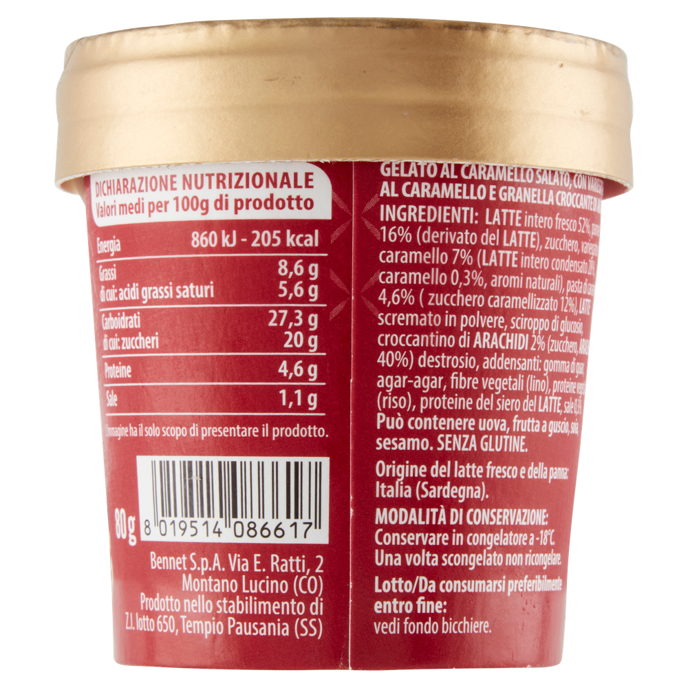Monoporzione Gelato Caramello Salato Bennet