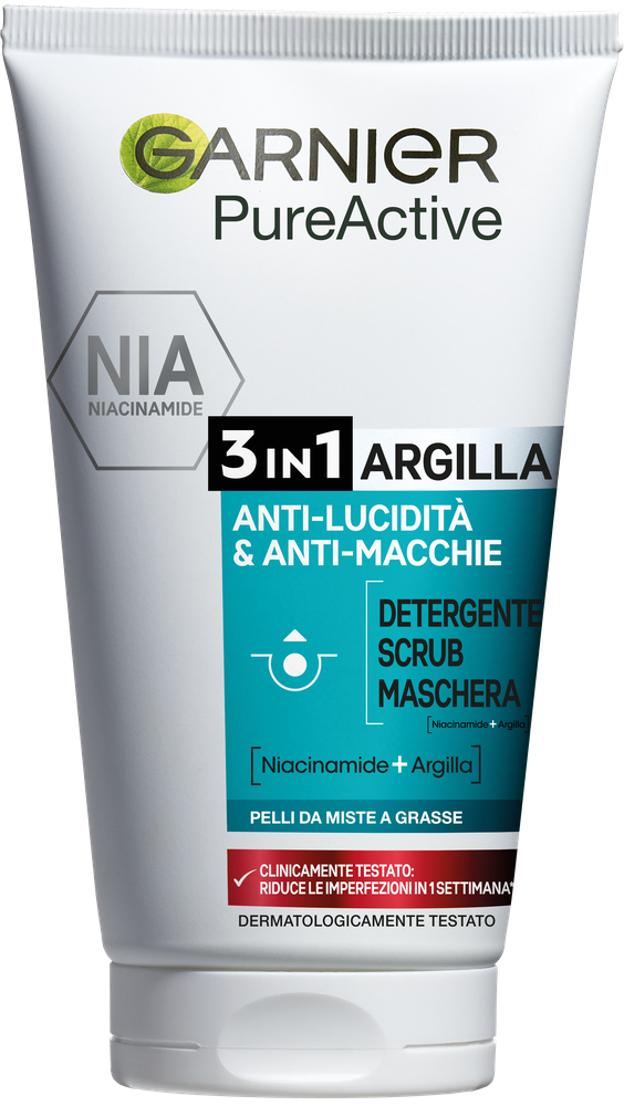 Detergente Scrub Maschera 3 In 1 Pureactive Garnier - Foto 1
