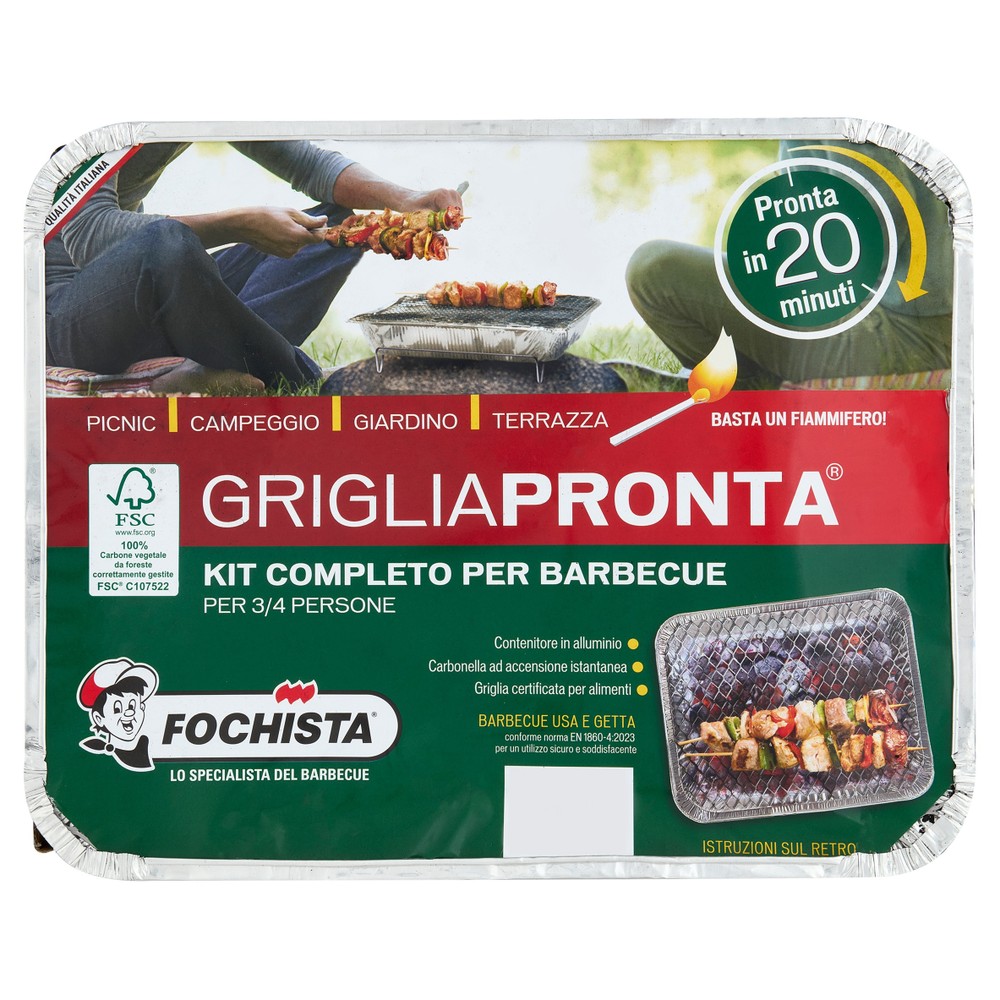 Grigliapronta Kit Completo Per Barbecue Usa E Getta Con Carbonella Fsc - Foto 1