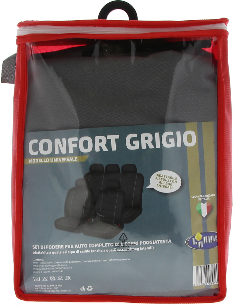 Set Completo Coprisedili Per Auto Comfort Grigio Lubex - Foto 2