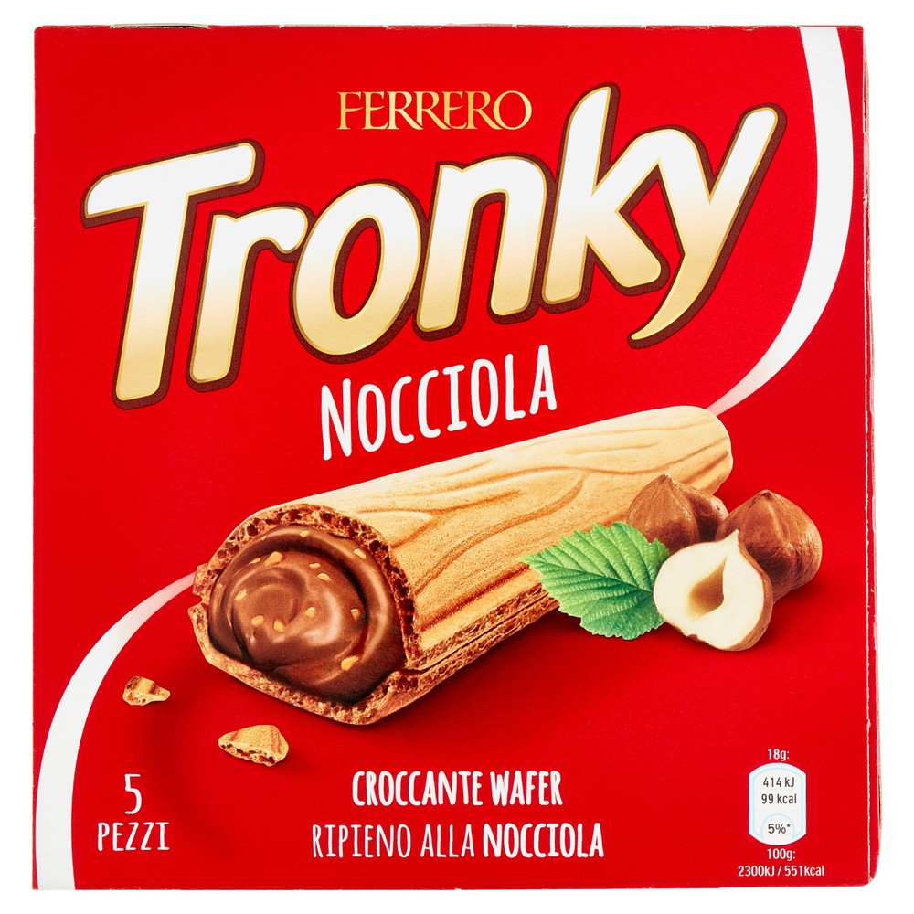 Wafer Tronky Con Ripieno Alla Nocciola Croccante 5x18g Ferrero - Foto 1