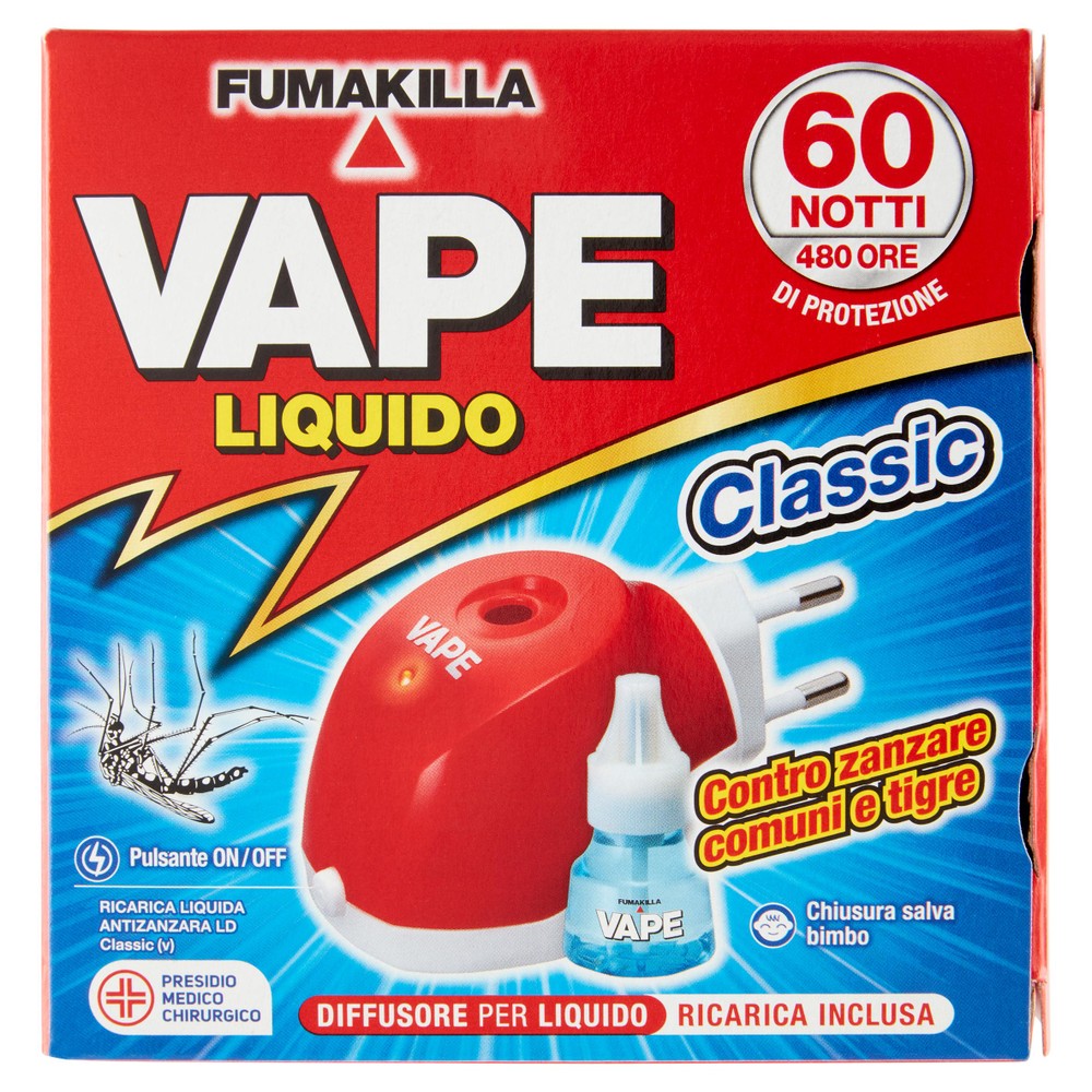 Elettroemanatore Liquido Antizanzare Vape Base + Ricarica 60 Notti - Foto 1