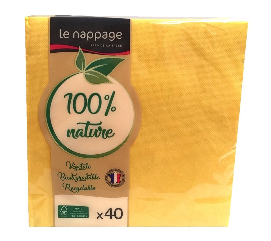 40 Tovaglioli Microgoffrati Giallo Canarino - Foto 1