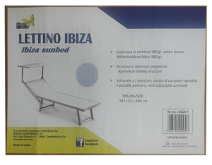 Lettino Ibiza Con Parasole Beige - Foto 2