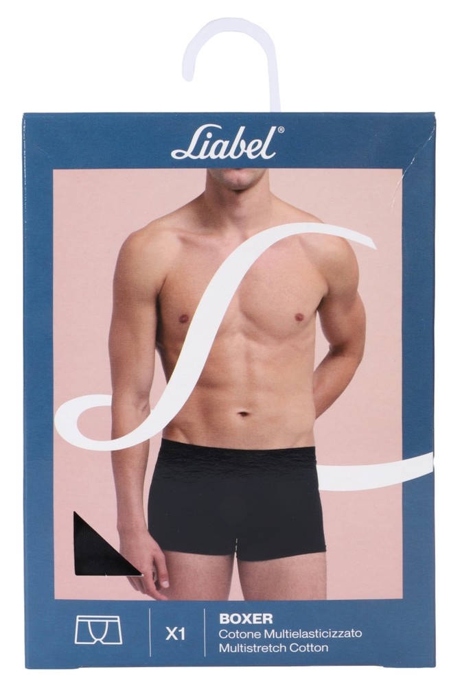 Boxer Uomo Cool Cotone Multielasticizzato 5 Nero Liabel - Foto 2