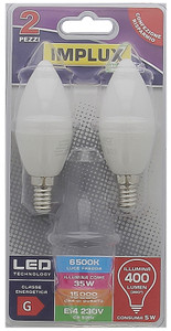 2 Lampadine A Led A Candela 35we14 Luce Fredda Implux - Foto 1