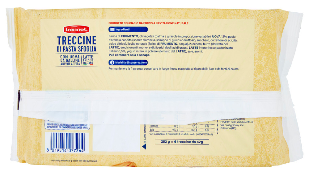 Merendine Treccine Pasta Sfoglia 6x42g Bennett - Foto 3