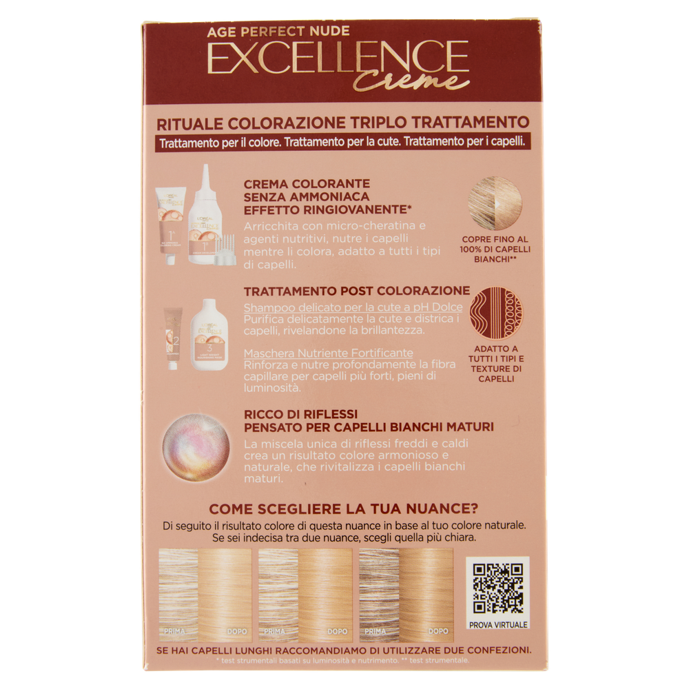 Colorazione Capelli Excellence Nude 8.13 Biondo Beige - Foto 3