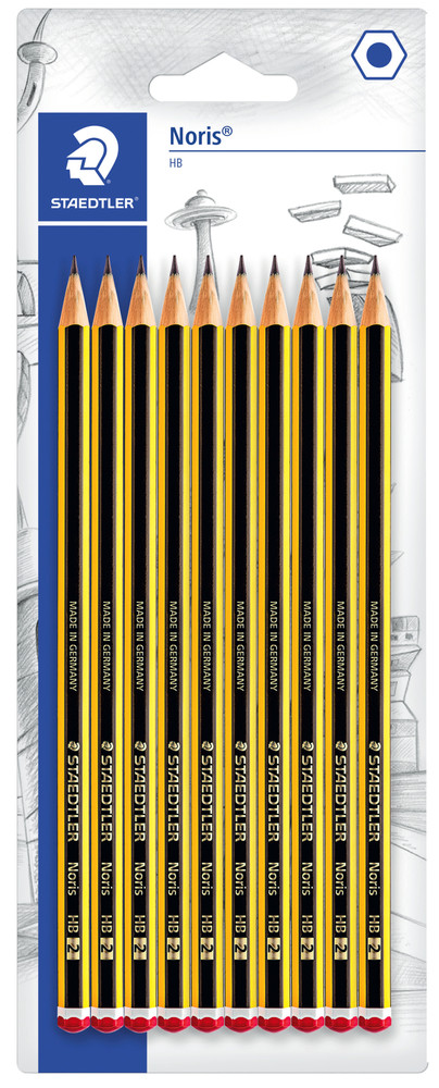3 matite grafite esagonali Noris 2=HB con gommino - Staedtler - Cartoleria  e scuola