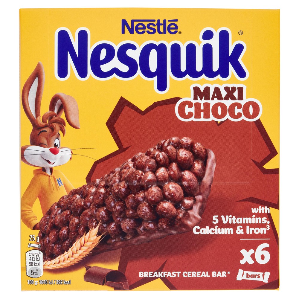 Barrette Maxi Choco Ai Cereali E Cioccolato Al Latte 6x25g Nesquik - Foto 1