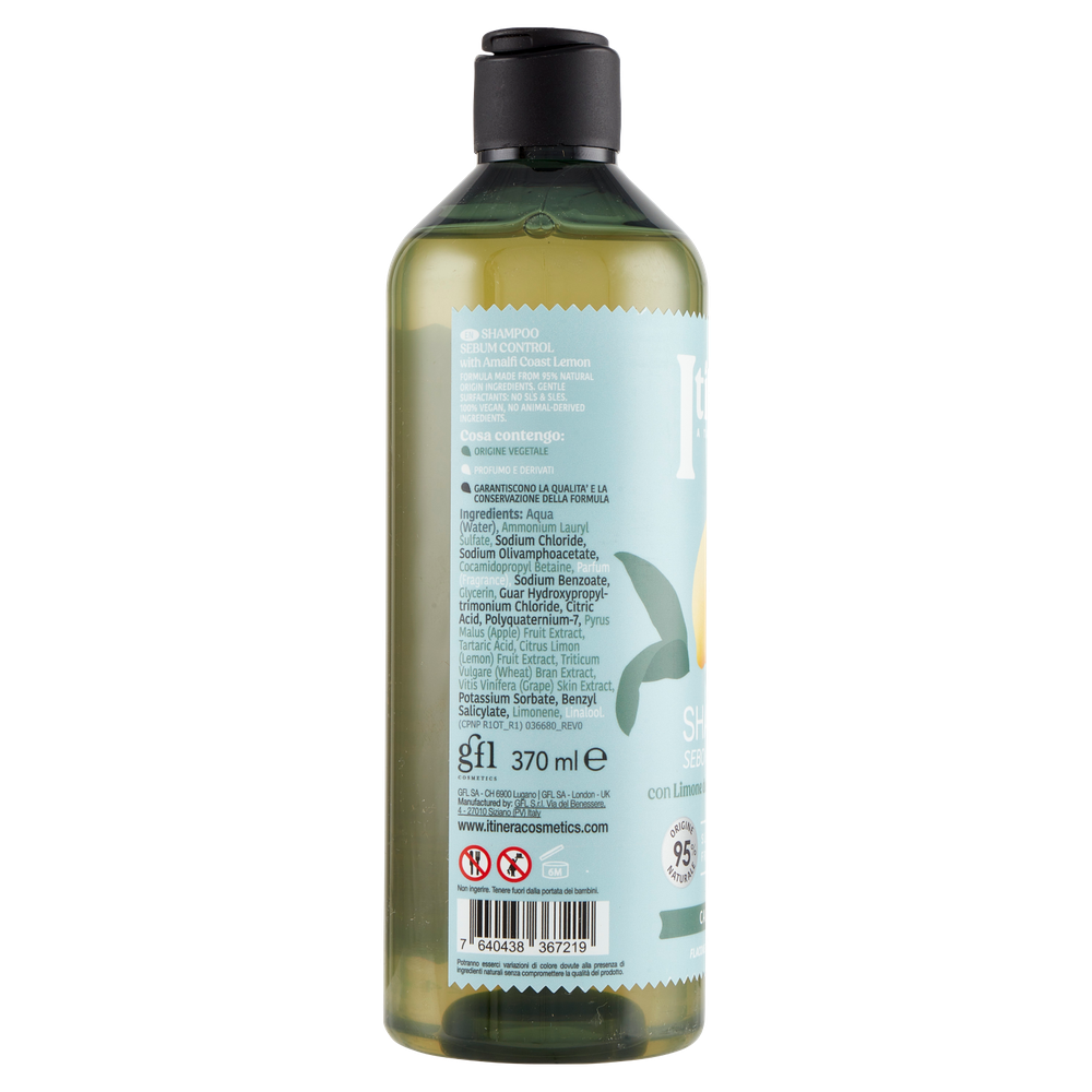 Shampoo Sebo Regolatore Con Limone Della Costiera Amalfitana Itinera - Foto 2
