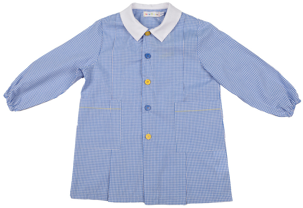Grembiule Asilo Bambino 3 Anni Vichy Azzurro - Foto 1
