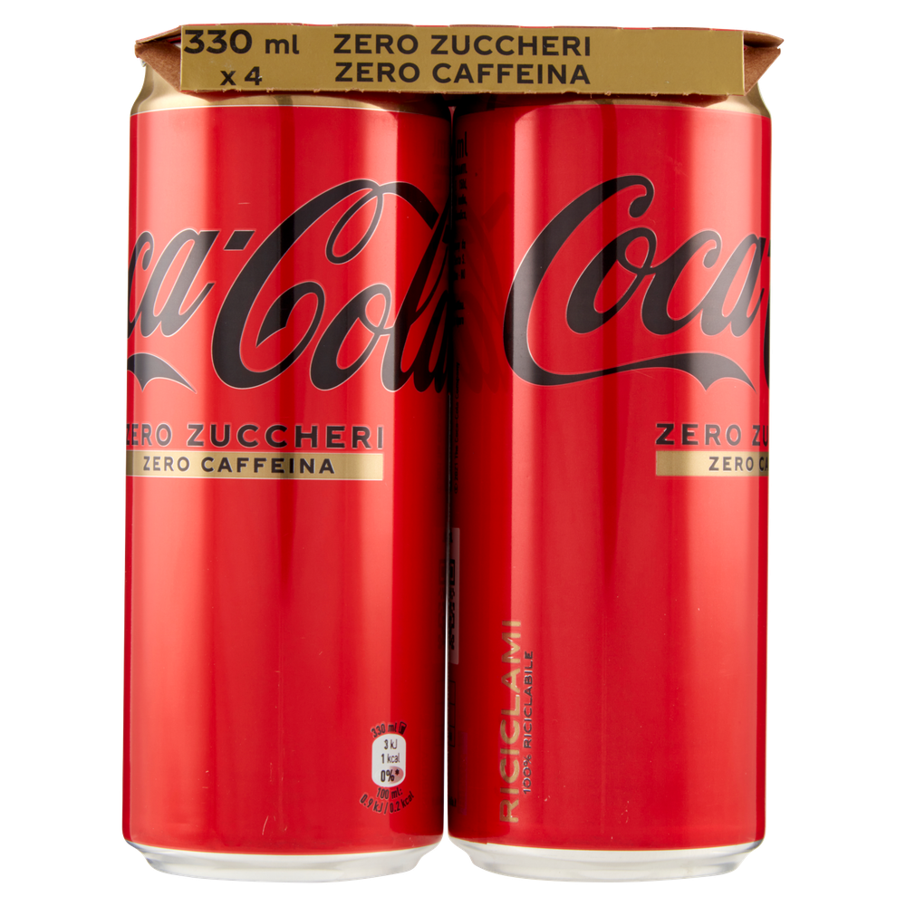 Coca Zero Senza Caffeina 33x4