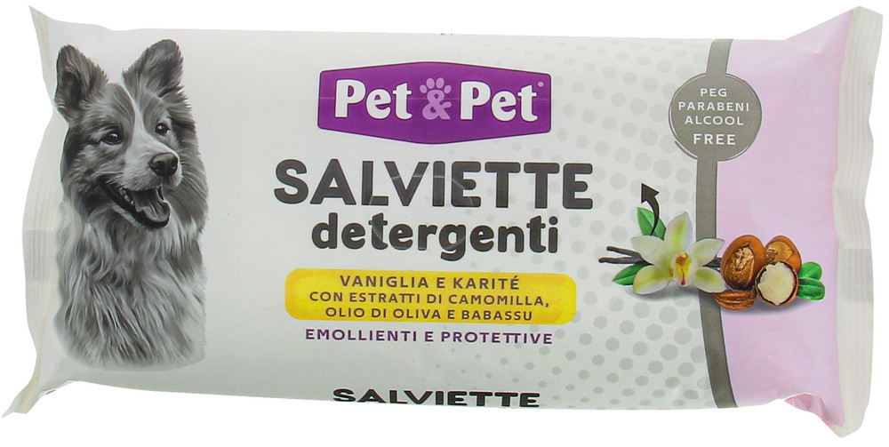 Salviette Detergenti Olio Di Karite' Pet&Pet Premium X36
