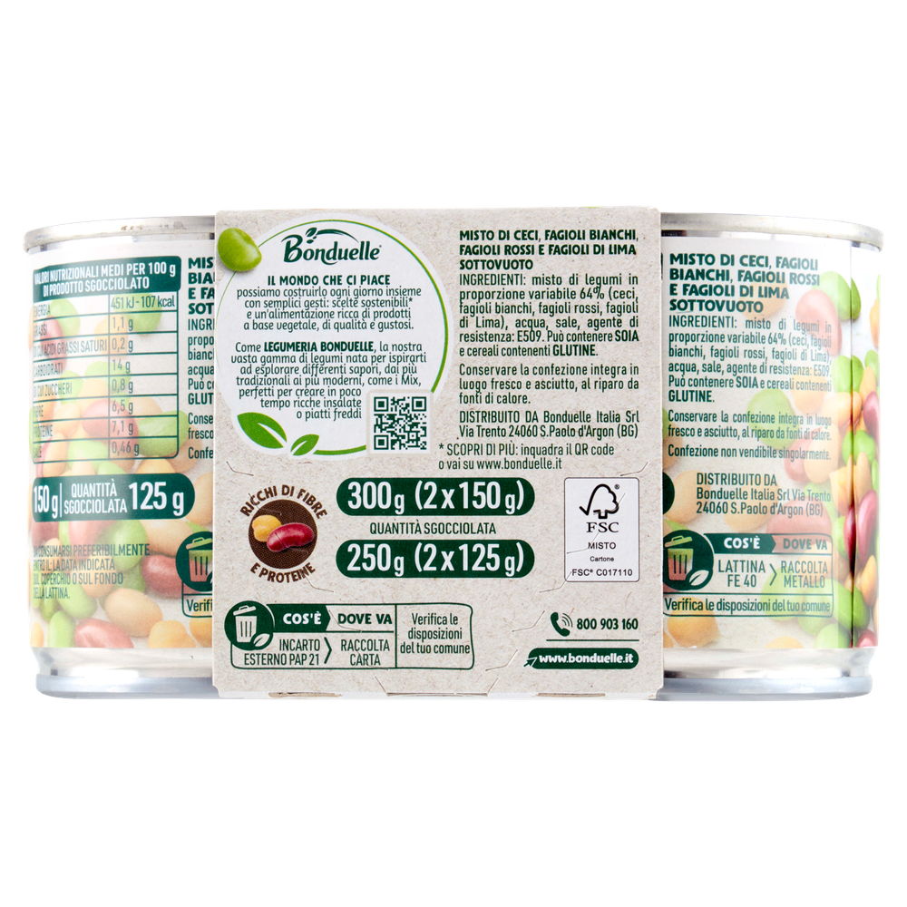 Mix Con Ceci, Faglioli Rossi, Bianchi E Lima Bonduelle Legumeria - Foto 3