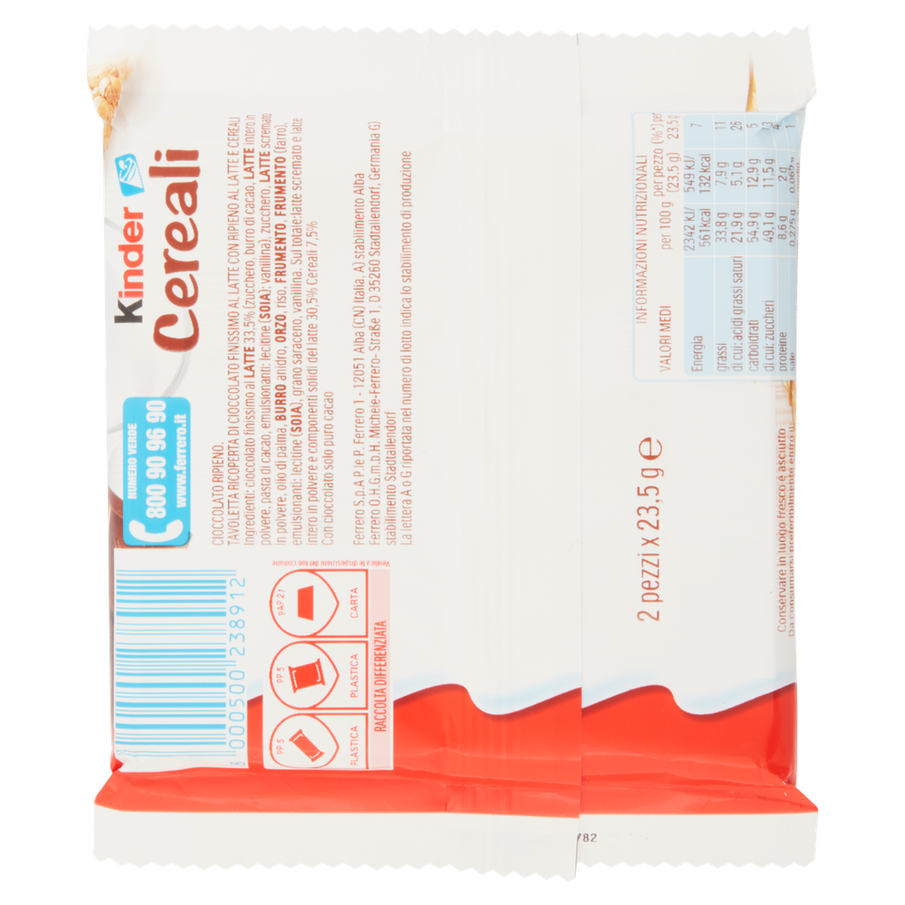 Tavoletta Di Cioccolato Kinder Cereali 2x23,5g Kinder - Foto 3