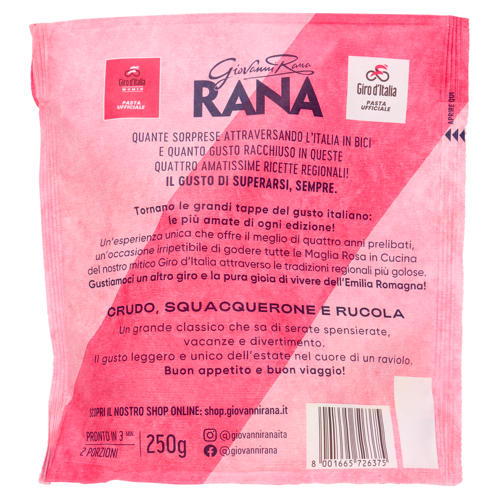 Ravioli Limited Edition Giro D'italia Crudo Squacquerone Rucola Rana - Foto 3