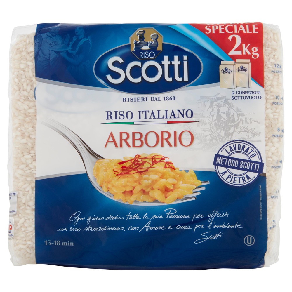 Riso Arborio Sottovuoto Lavorato A Pietra 2x1kg Riso Scotti - Foto 1