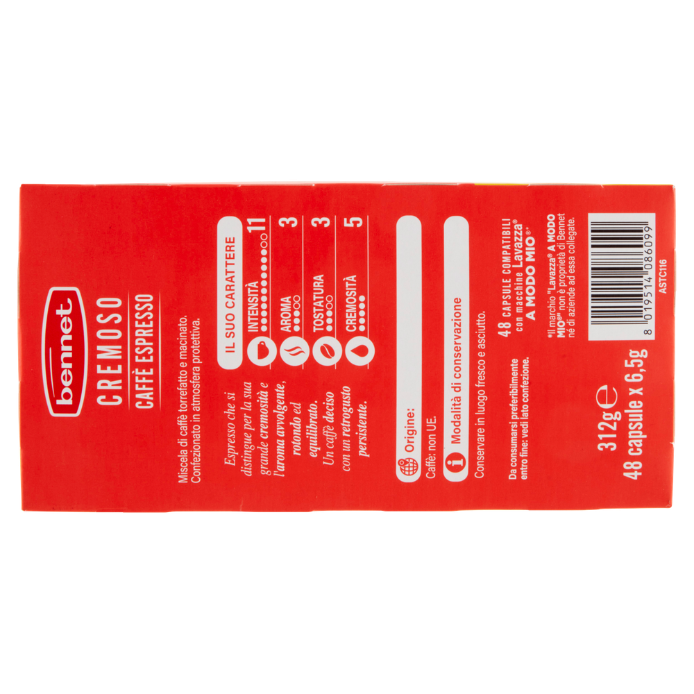 Caffè Espresso Cremoso Capsule Compatibili Con Lavazza 48pz Bennet - Foto 3