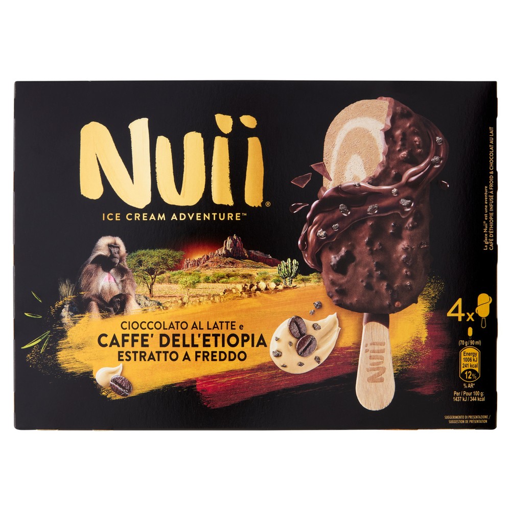 Nuii Cioccolato Al Latte & Caffè Dell'etiopia Estratto A Freddo 4x70g - Foto 1