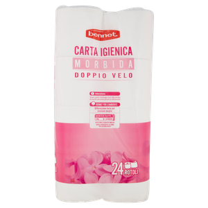 24 Rotoli Carta Igienica Doppio Velo Bennet - Foto 2