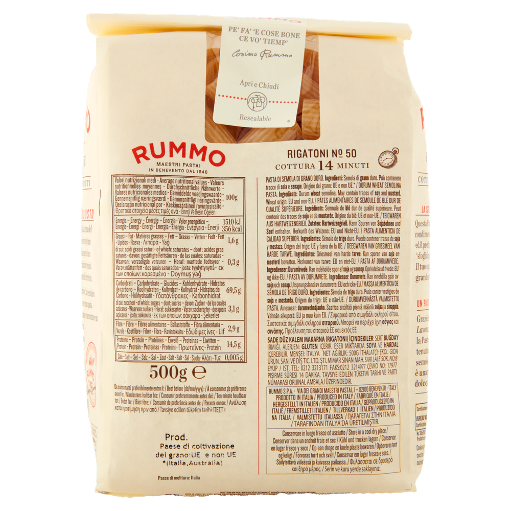 Pasta Rigatoni N.50 Rummo - Foto 3