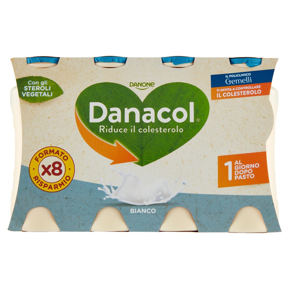 Yogurt Da Bere Riduce Il Colesterolo Bianco 8x100g Danacol - Foto 1