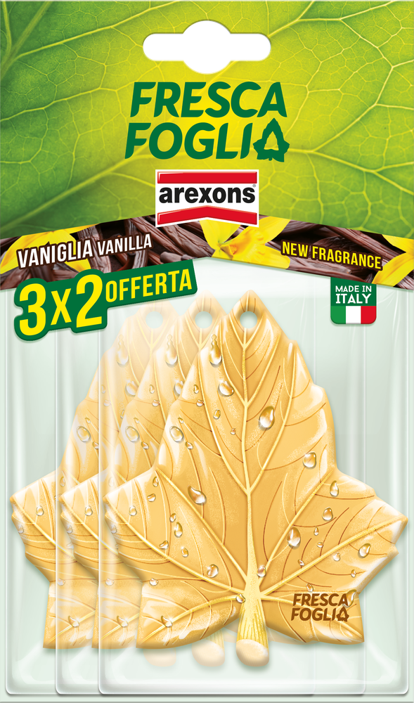 Profumatore Auto Fresca Foglia Tris Vaniglia Arexons - Foto 1