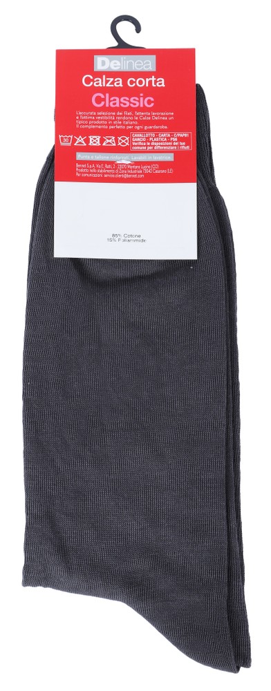 Calze Corte Uomo 44/46 Grigio Maglia Liscia Delinea - Foto 2