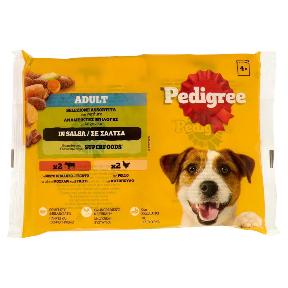 Pedigree Pouch Adult Manzo Pollo Salsa 4x100g - Foto 1