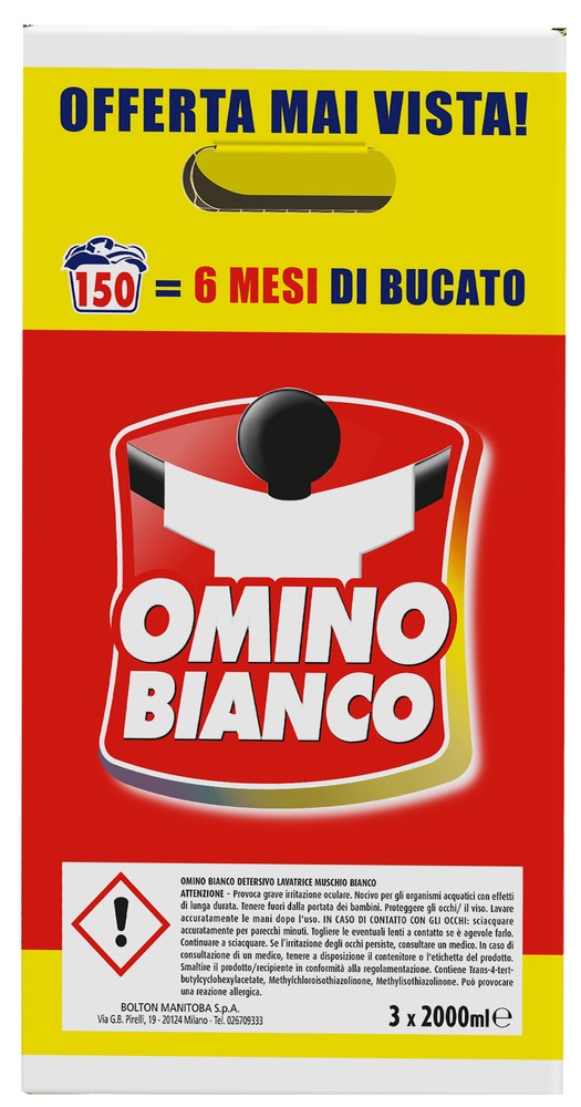 Detersivo Lavatrice Muschio Bianco 3 Da 50 Lavaggi Omino Bianco - Foto 2