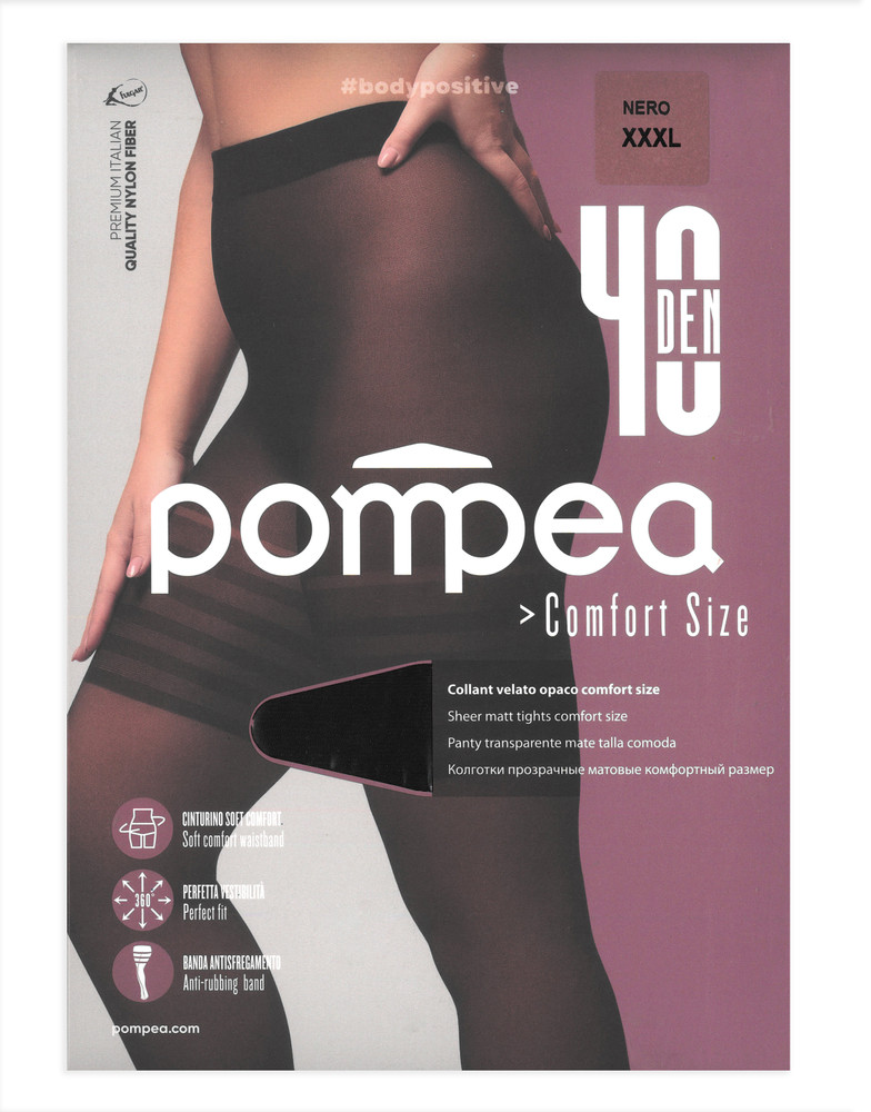 Collant Comfort Size Tg 3xl Nero 40 Denari Pompea - Foto 1