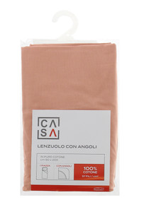 Lenzuolo Con Angoli Tinta Unita 1 Piazza Cm 90x200 Arancio Casa - Foto 1